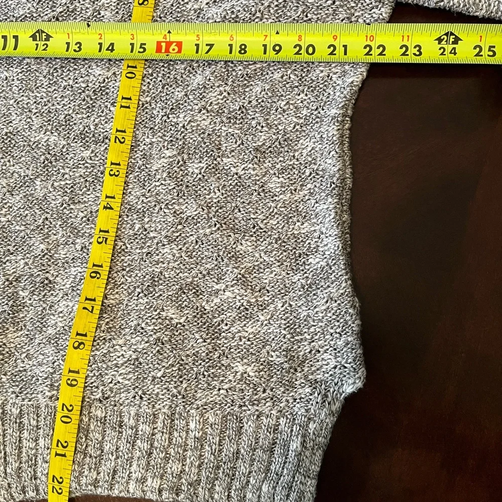 HOLLISTER Cold Shoulder Round Neck Gray/Black Frosted Knit Sweater Women's  M